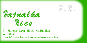 hajnalka nics business card